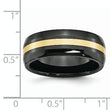 Ceramic Black with 14k Gold Inlay 8mm Polished Band
