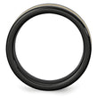 Ceramic Flat Black with 14k Gold Inlay 8mm Polished Band