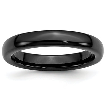 Ceramic Black 4mm Polished Band