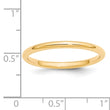 14k Yellow Gold 2mm Standard Weight Comfort Fit Wedding Band Size 4