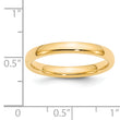14k Yellow Gold 3mm Standard Weight Comfort Fit Wedding Band Size 4