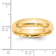 14k Yellow Gold 5mm Standard Weight Comfort Fit Wedding Band Size 4