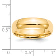 14k Yellow Gold 6mm Standard Weight Comfort Fit Wedding Band Size 4