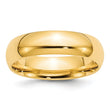 14k Yellow Gold 6mm Standard Weight Comfort Fit Wedding Band Size 14