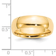 14k Yellow Gold 7mm Standard Weight Comfort Fit Wedding Band Size 4