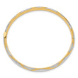 14k 3/16 w/White Rhodium Criss-Cross Children's Hinged Bangle
