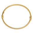 14K Polished and Textured Hinged Bangle Bracelet