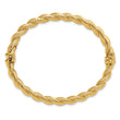 14K Polished and Textured Twisted Hinged Bangle