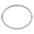 14K White Gold Diamond-cut and Laser-cut Hinged Bangle Bracelet