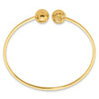 14K Polished and Diamond Cut Ball Flexible Cuff Bangle Bracelet