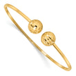 14K Polished and Diamond Cut Ball Flexible Cuff Bangle Bracelet