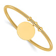 14K Polished and Textured Flexible Circle Dangle Bangle Bracelet