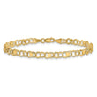 14k Double Link Heart Charm Bracelet