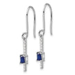 14K White Gold Lab Grown Diamond and Created Sapphire Fancy Earrings