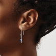 14K White Gold Lab Grown Diamond and Created Sapphire Fancy Earrings