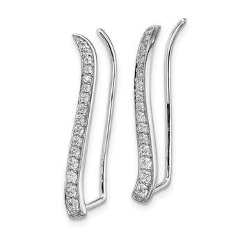 14K White Gold Lab Grown Diamond Ear Climber Earrings