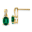 10k Created Emerald and Diamond Earrings