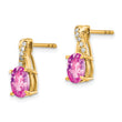 10k Created Pink Sapphire and Diamond Earrings