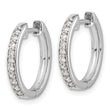 10k White Gold Diamond Hinged Hoop Earrings