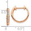 10k Rose Gold Polished Diamond Hinged Hoop Earrings