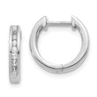 10k White Gold Diamond Hinged Hoop Earrings