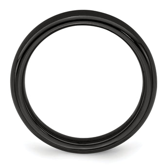 Edward Mirell Titanium Black Ti Polished Domed 4mm Band