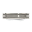 Edward Mirell Titanium Brushed/Polished Flat Milgrain 5mm Band Size 5