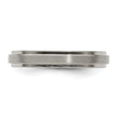 Edward Mirell Titanium Brushed/Polished Flat Step Edge 4mm Band Size 5