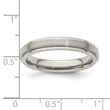 Edward Mirell Titanium Brushed/Polished Flat Step Edge 4mm Band Size 5