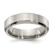 Edward Mirell Titanium Brushed/Polished Beveled Edge 6mm Band Size 13