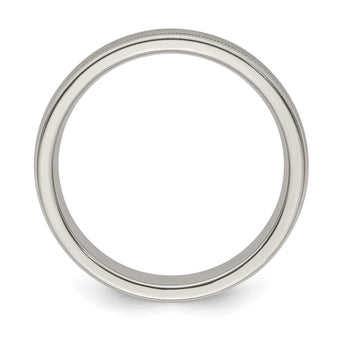Edward Mirell Titanium Brushed/Polished Tri Dome Milgrain 5mm Band Size 5