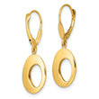14K Polished Hollow Circles Leverback Earrings
