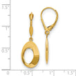 14K Polished Hollow Circles Leverback Earrings