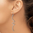 14K White Gold Twisted Leverback Earrings