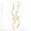 14K Polished Twisted Leverback Earrings