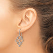 14K White Gold Polished Twisted Dangle Earrings