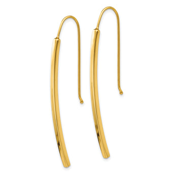 14K Polished Dangle Bar Earrings