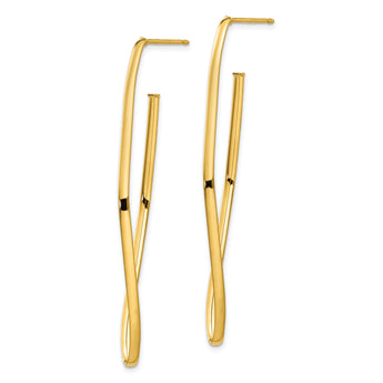 14K Polished Post Dangle Earrings