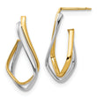 14K Two-tone Polished Post Earrings