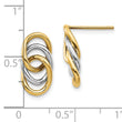 14K Two-tone Polished Circles Post Earrings