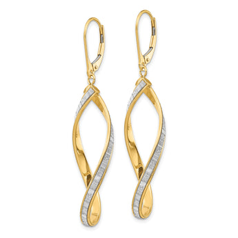 14K Glimmer Infused Twisted Leverback Earrings