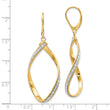 14K Glimmer Infused Twisted Leverback Earrings