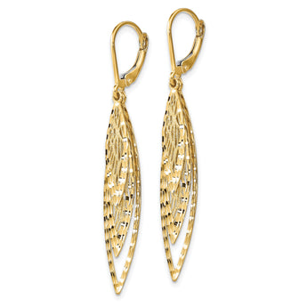 14k Polished D/C Leverback Earrings