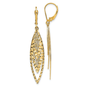 14k Polished D/C Leverback Earrings