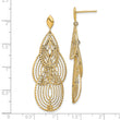 14k Polished D/C Post Dangle Earrings