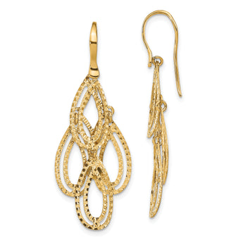 14k Polished D/C Dangle Earrings
