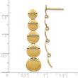 14K Polished and Brushed Post Dangle Earrings