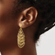 14K Polished and Textured Post Dangle Earrings