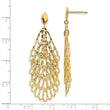 14K Polished and Textured Post Dangle Earrings