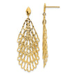 14K Polished and Textured Post Dangle Earrings